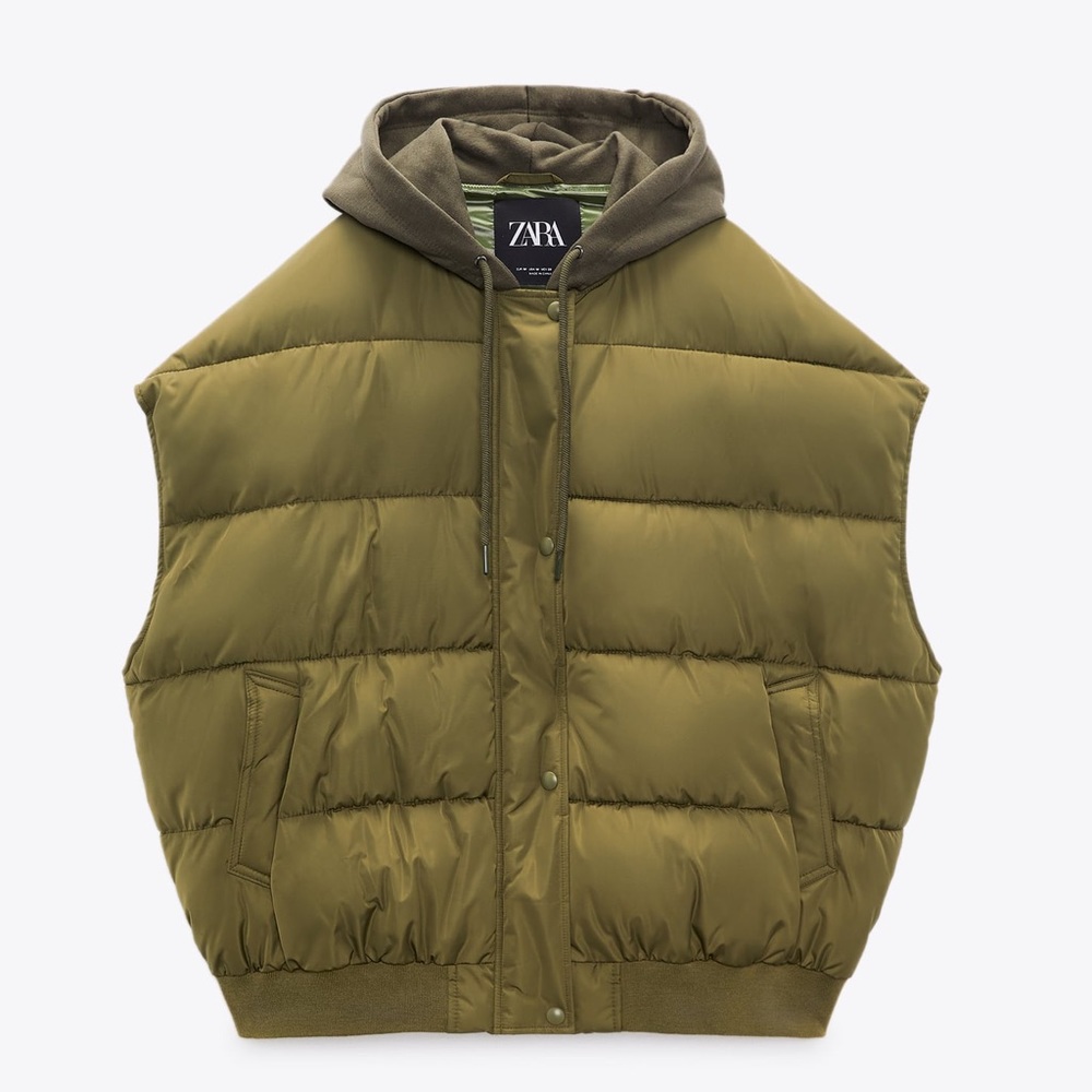 NWT Zara Water Repellent Puffer Vest Size  XS